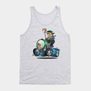 Hot Rod Electric Car Cartoon Tank Top